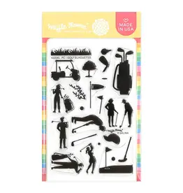 WAFFLE FLOWER WAFFLE FLOWER POSTAGE COLLAGE GOLF SILHOUETTES CLEAR STAMP SET