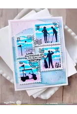 WAFFLE FLOWER WAFFLE FLOWER POSTAGE COLLAGE GOLF SILHOUETTES CLEAR STAMP SET
