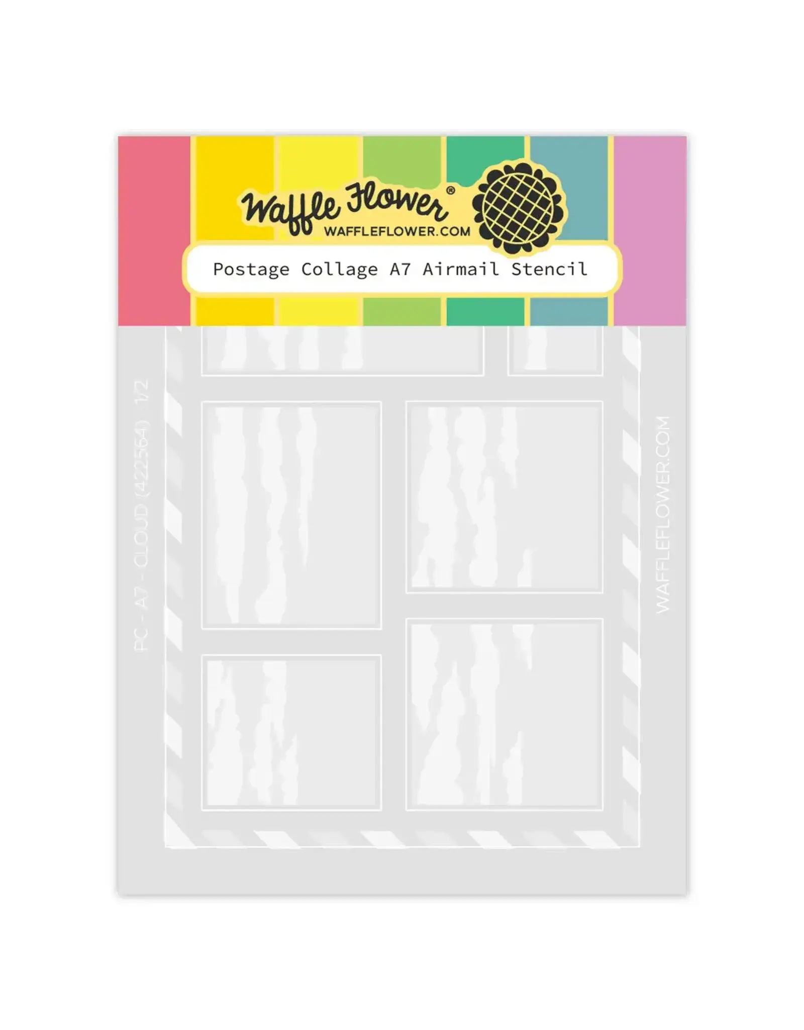 WAFFLE FLOWER WAFFLE FLOWER POSTAGE COLLAGE A7 AIRMAIL STENCIL SET