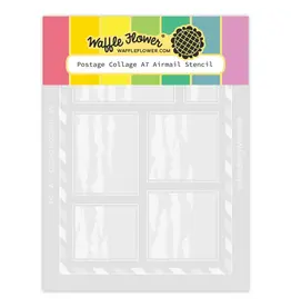 WAFFLE FLOWER WAFFLE FLOWER POSTAGE COLLAGE A7 AIRMAIL STENCIL SET
