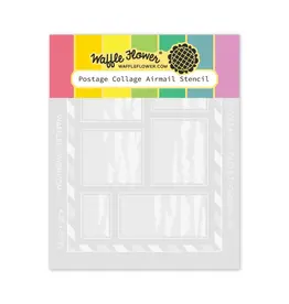 WAFFLE FLOWER WAFFLE FLOWER POSTAGE COLLAGE AIRMAIL STENCIL SET