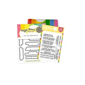 WAFFLE FLOWER WAFFLE FLOWER GOLF PUNS CLEAR STAMP SET AND DIE COMBO