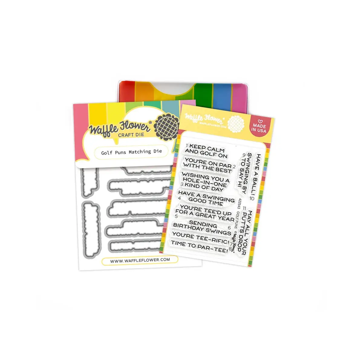 WAFFLE FLOWER WAFFLE FLOWER GOLF PUNS CLEAR STAMP SET AND DIE COMBO