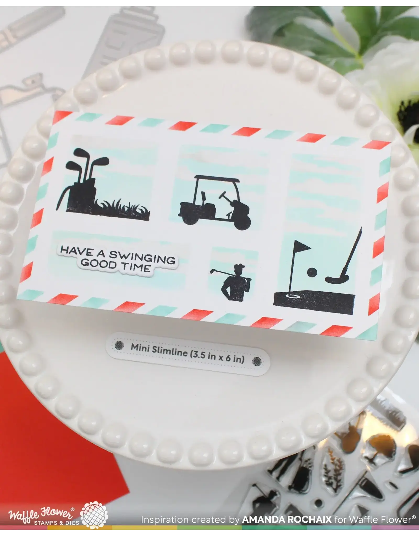 WAFFLE FLOWER WAFFLE FLOWER GOLF PUNS CLEAR STAMP SET AND DIE COMBO