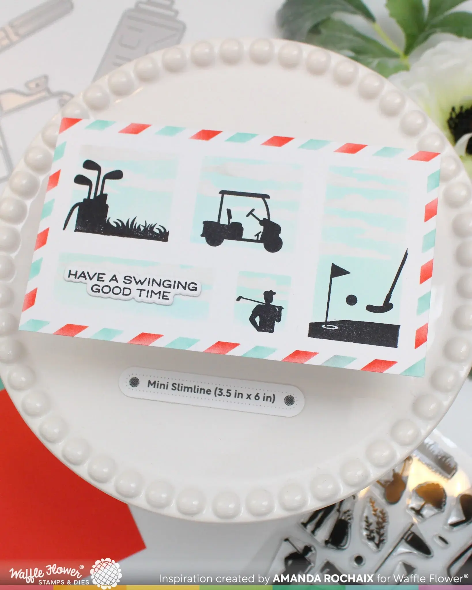 WAFFLE FLOWER WAFFLE FLOWER GOLF PUNS CLEAR STAMP SET AND DIE COMBO