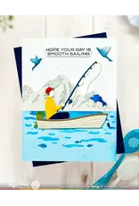 WAFFLE FLOWER WAFFLE FLOWER FISHING PUNS CLEAR STAMP SET AND DIE COMBO