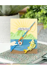 WAFFLE FLOWER WAFFLE FLOWER FISHING PUNS CLEAR STAMP SET AND DIE COMBO