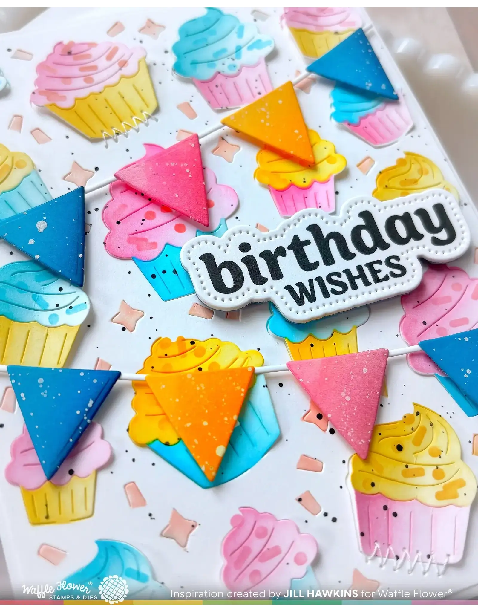WAFFLE FLOWER WAFFLE FLOWER CUPCAKE BACKGROUND TEXTURE DIE