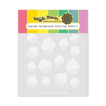 WAFFLE FLOWER WAFFLE FLOWER CUPCAKE BACKGROUND COLORING STENCIL SET