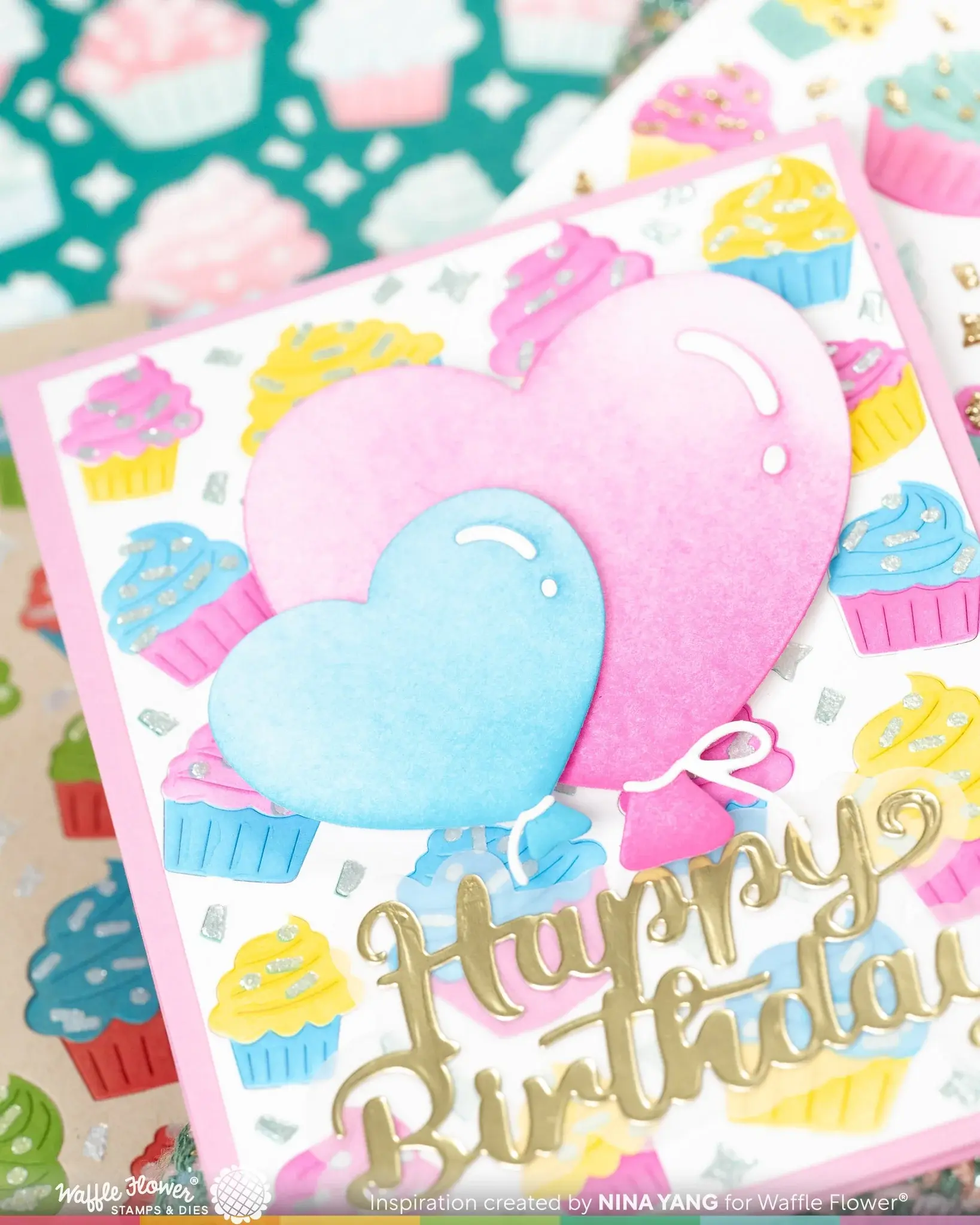 WAFFLE FLOWER WAFFLE FLOWER CUPCAKE BACKGROUND COLORING STENCIL SET