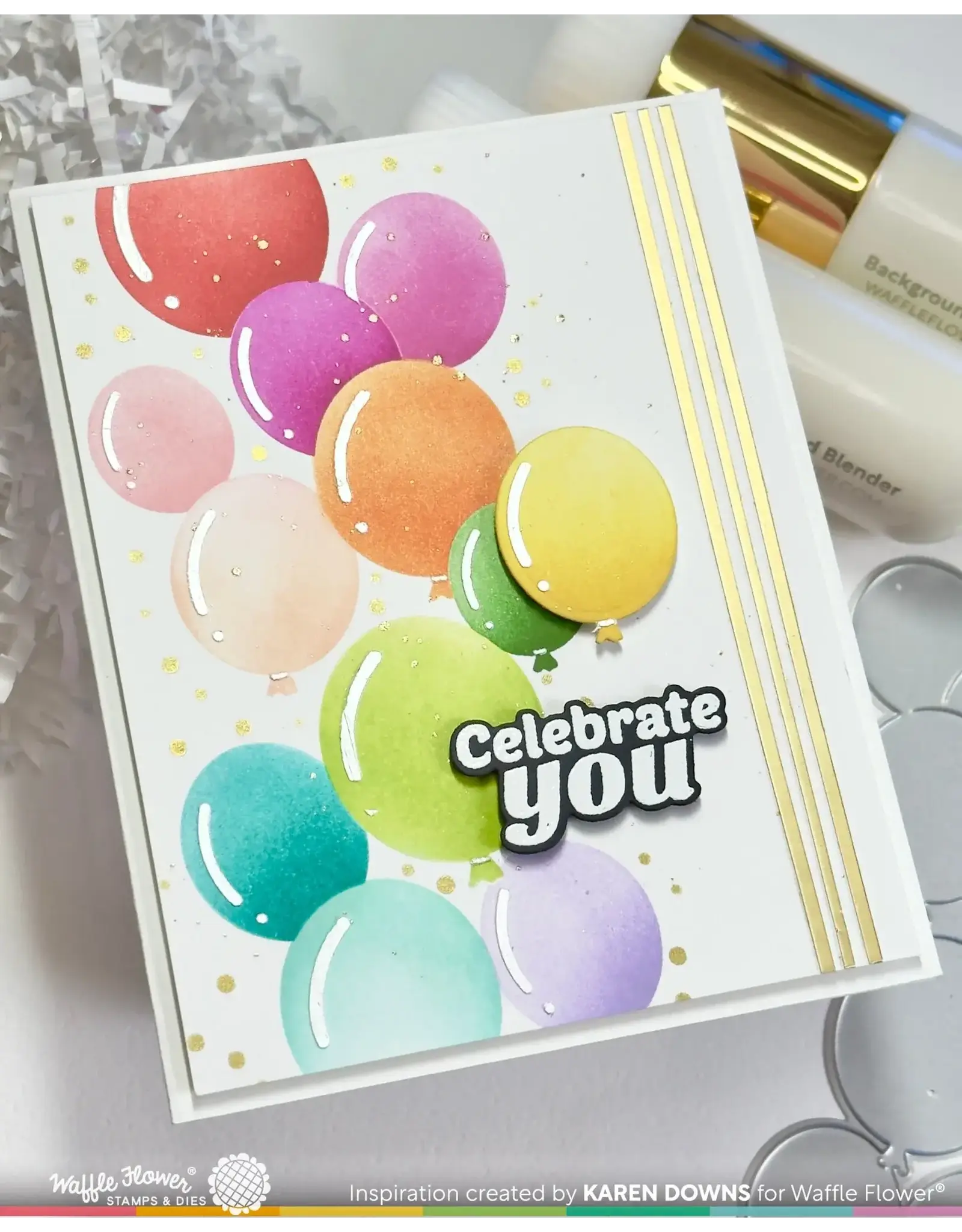 WAFFLE FLOWER WAFFLE FLOWER BALLOON CLUSTER STENCIL SET