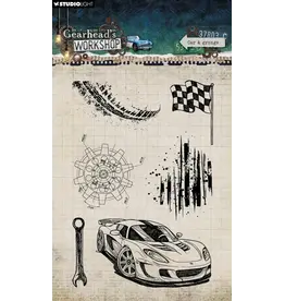 STUDIOLIGHT STUDIOLIGHT GEARHEAD'S WORKSHOP CAR & GRUNGE CLEAR STAMP SET