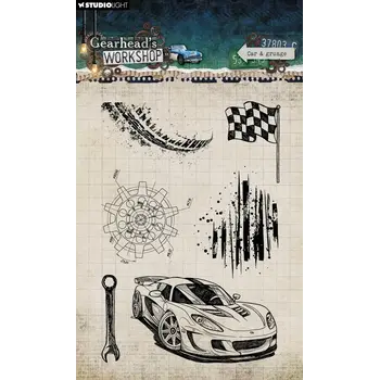 STUDIOLIGHT STUDIOLIGHT GEARHEAD'S WORKSHOP CAR & GRUNGE CLEAR STAMP SET