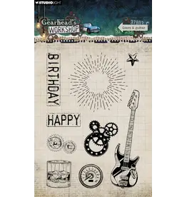 STUDIOLIGHT STUDIOLIGHT GEARHEAD'S WORKSHOP GEARS & GUITAR CLEAR STAMP SET