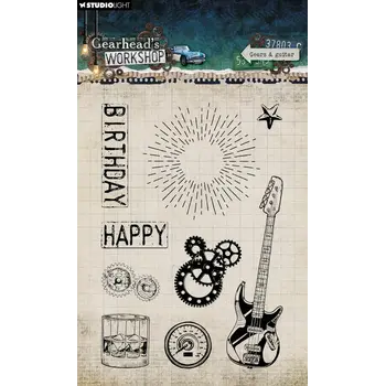 STUDIOLIGHT STUDIOLIGHT GEARHEAD'S WORKSHOP GEARS & GUITAR CLEAR STAMP SET
