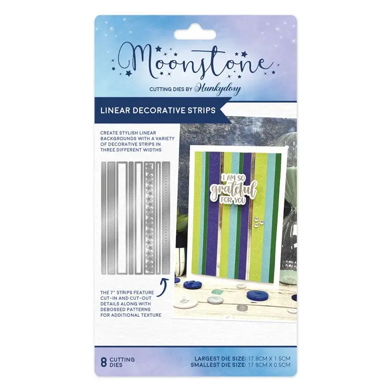 HUNKYDORY CRAFTS LTD. HUNKYDORY MOONSTONE LINEAR DECORATIVE STRIPS DIE SET