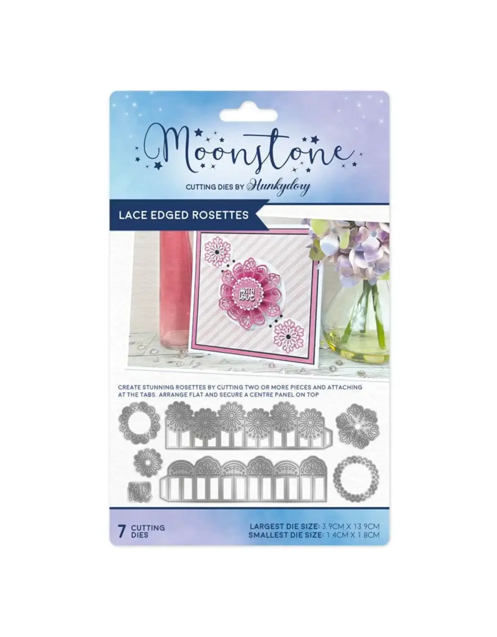 HUNKYDORY CRAFTS LTD. HUNKYDORY MOONSTONE LACE EDGED ROSETTES DIE SET
