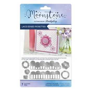 HUNKYDORY CRAFTS LTD. HUNKYDORY MOONSTONE LACE EDGED ROSETTES DIE SET