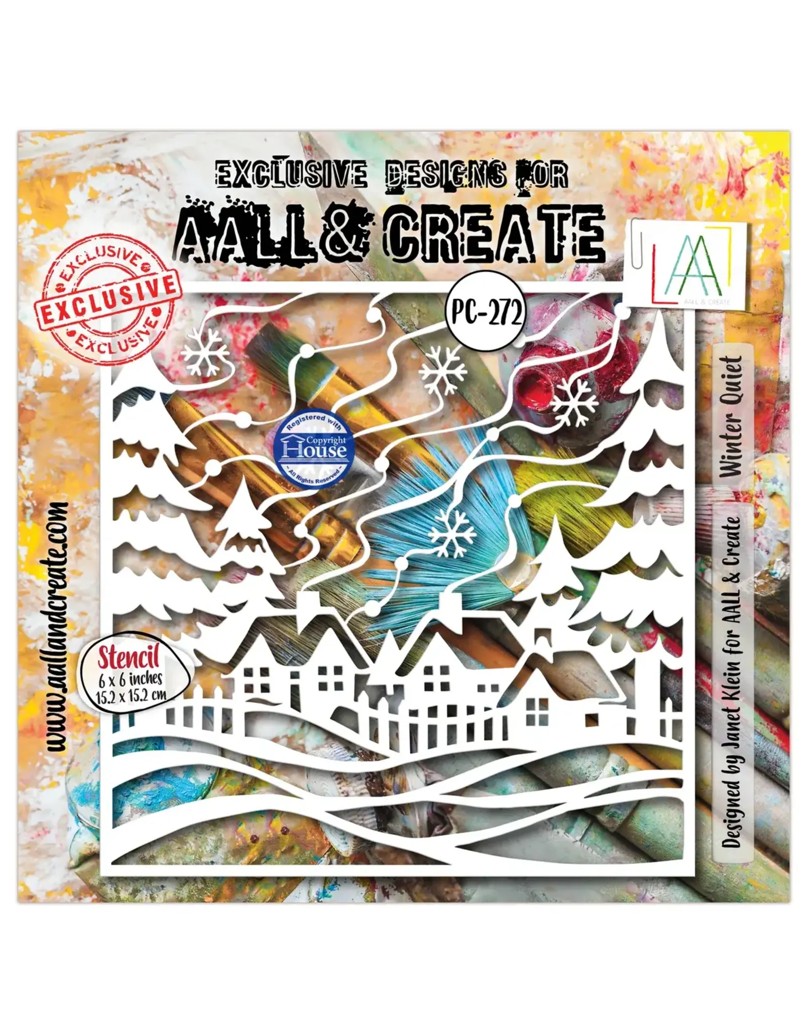 AALL & CREATE AALL & CREATE JANET KLEIN #272 WINTER QUIET 6X6 STENCIL