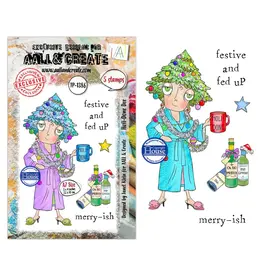 AALL & CREATE AALL & CREATE JANET KLEIN #1386 HOLI-DONE DEE A7 CLEAR STAMP SET