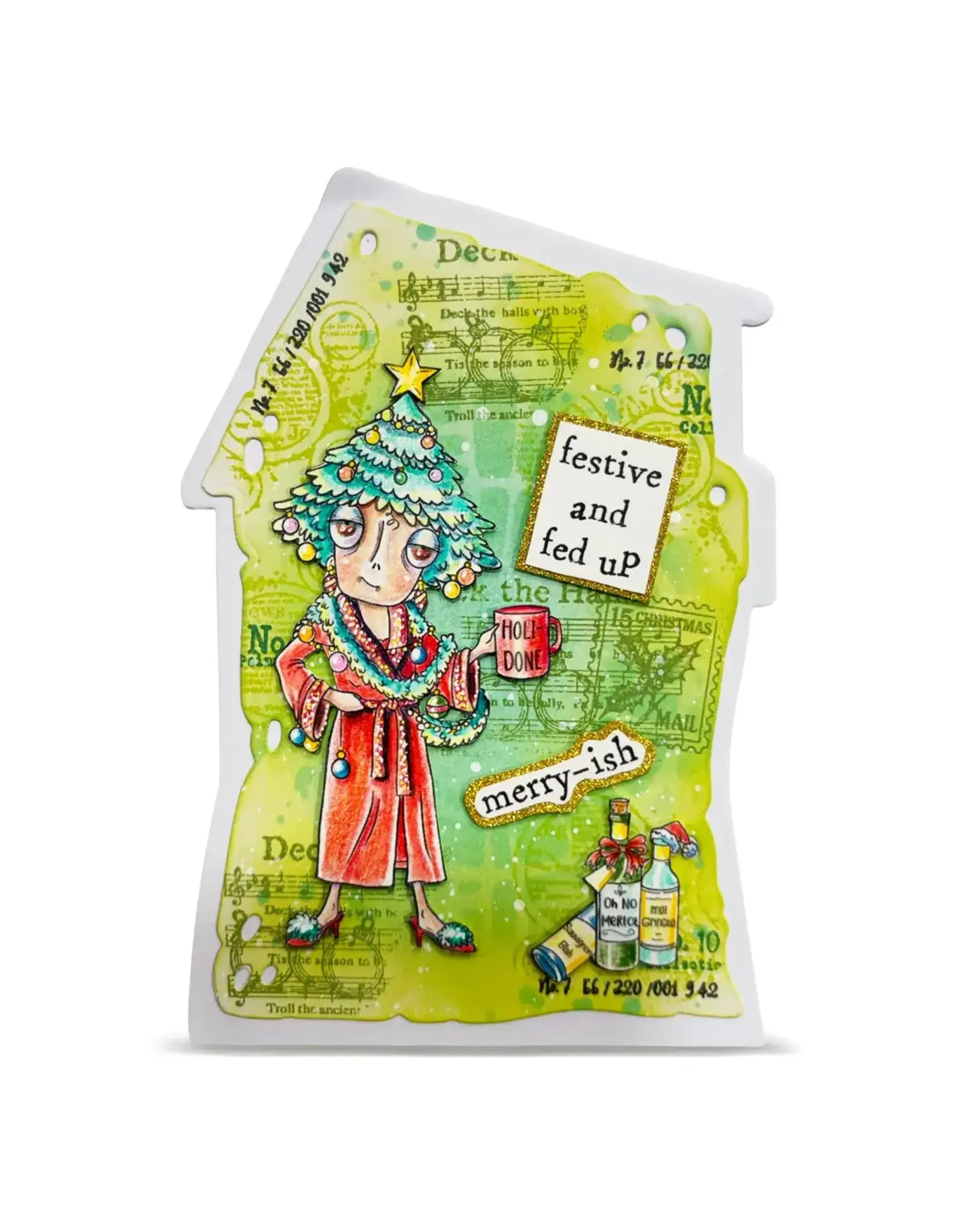 AALL & CREATE AALL & CREATE JANET KLEIN #1386 HOLI-DONE DEE A7 CLEAR STAMP SET