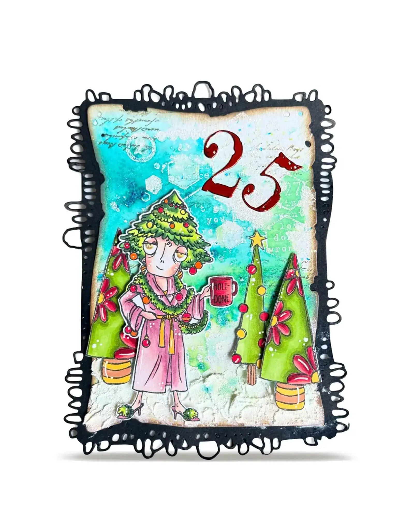 AALL & CREATE AALL & CREATE JANET KLEIN #1386 HOLI-DONE DEE A7 CLEAR STAMP SET