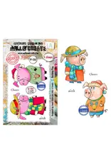 AALL & CREATE AALL & CREATE JANET KLEIN #1387 HOLIDAY PIGS A7 CLEAR STAMP SET