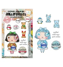 AALL & CREATE AALL & CREATE JANET KLEIN #1392 NORTH POLE TOY COMPANY A7 CLEAR STAMP SET