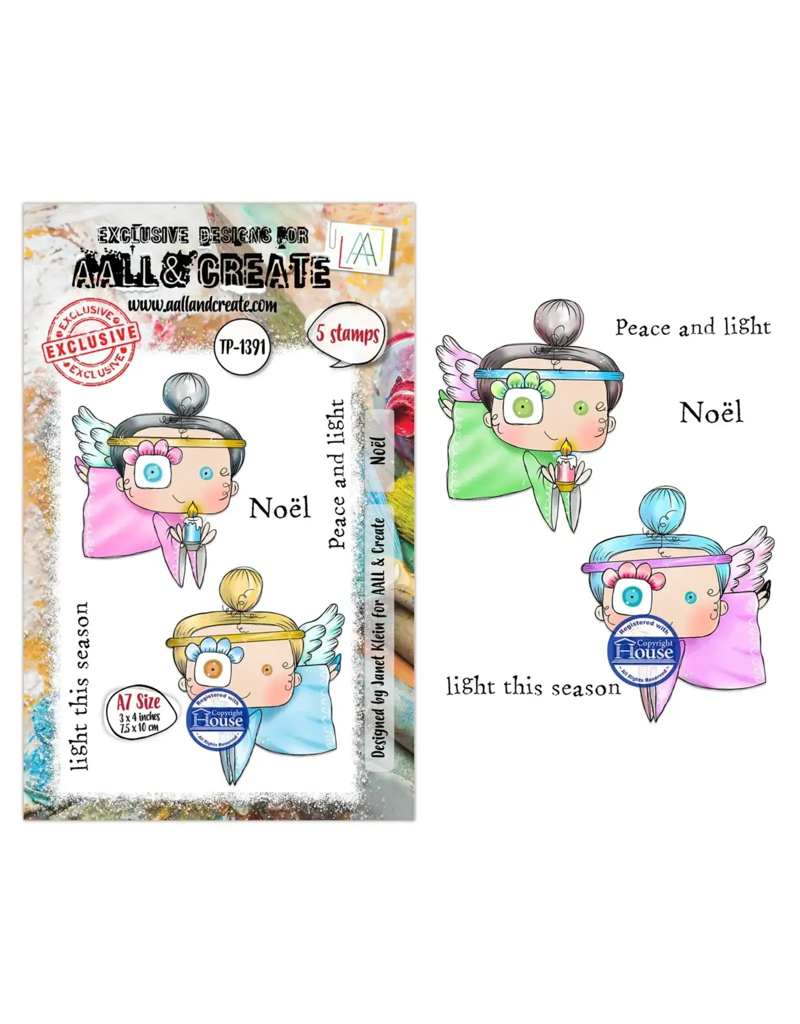 AALL & CREATE AALL & CREATE JANET KLEIN #1391 NOËL A7 CLEAR STAMP SET