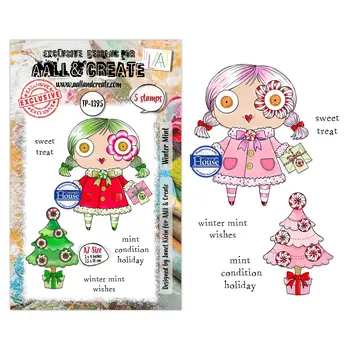 AALL & CREATE AALL & CREATE JANET KLEIN #1395 WINTER MINT A7 CLEAR STAMP SET