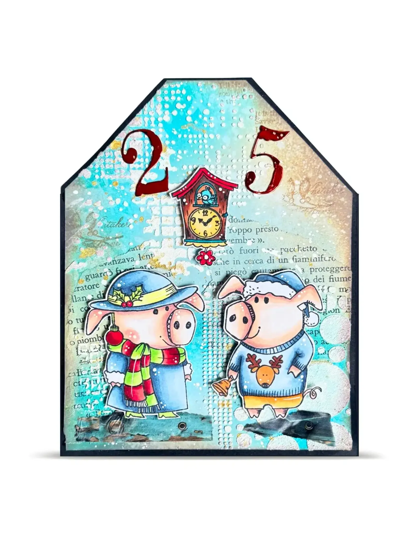 AALL & CREATE AALL & CREATE JANET KLEIN #1387 HOLIDAY PIGS A7 CLEAR STAMP SET