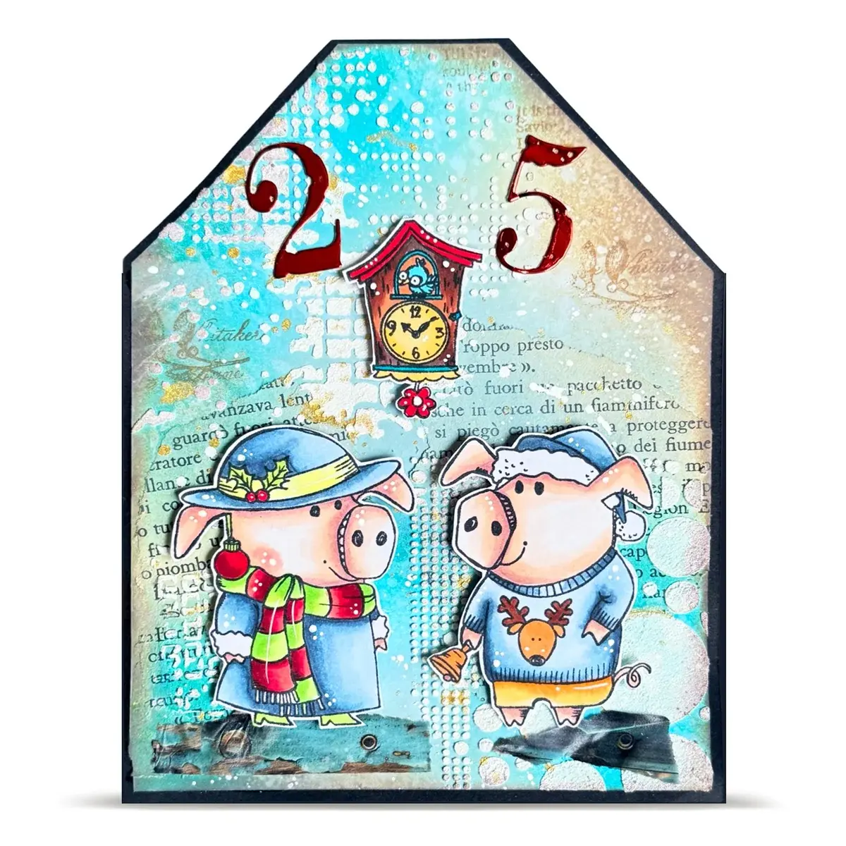 AALL & CREATE AALL & CREATE JANET KLEIN #1387 HOLIDAY PIGS A7 CLEAR STAMP SET