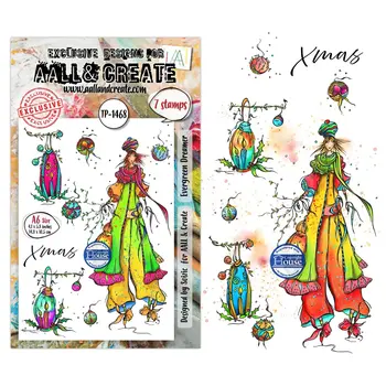 AALL & CREATE AALL & CREATE SOIZIC #1468 EVERGREEN DREAMER A6 CLEAR STAMP SET
