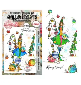 AALL & CREATE AALL & CREATE SOIZIC #1469 BAUBLES OF SEASON A6 CLEAR STAMP SET