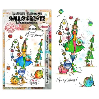 AALL & CREATE AALL & CREATE SOIZIC #1469 BAUBLES OF SEASON A6 CLEAR STAMP SET