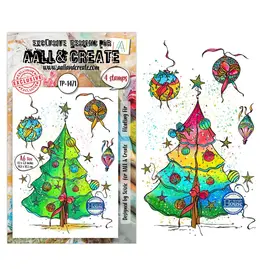 AALL & CREATE AALL & CREATE SOIZIC #1471 FLOATING FIR A6 CLEAR STAMP SET