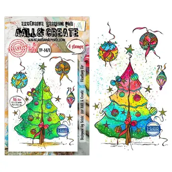 AALL & CREATE AALL & CREATE SOIZIC #1471 FLOATING FIR A6 CLEAR STAMP SET