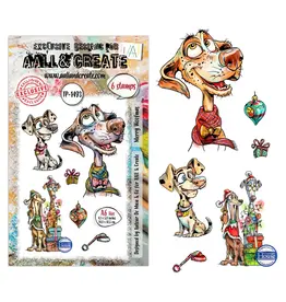 AALL & CREATE AALL & CREATE AUTOUR DE MWA #1493 MERRY WOOFMAS A6 CLEAR STAMP SET