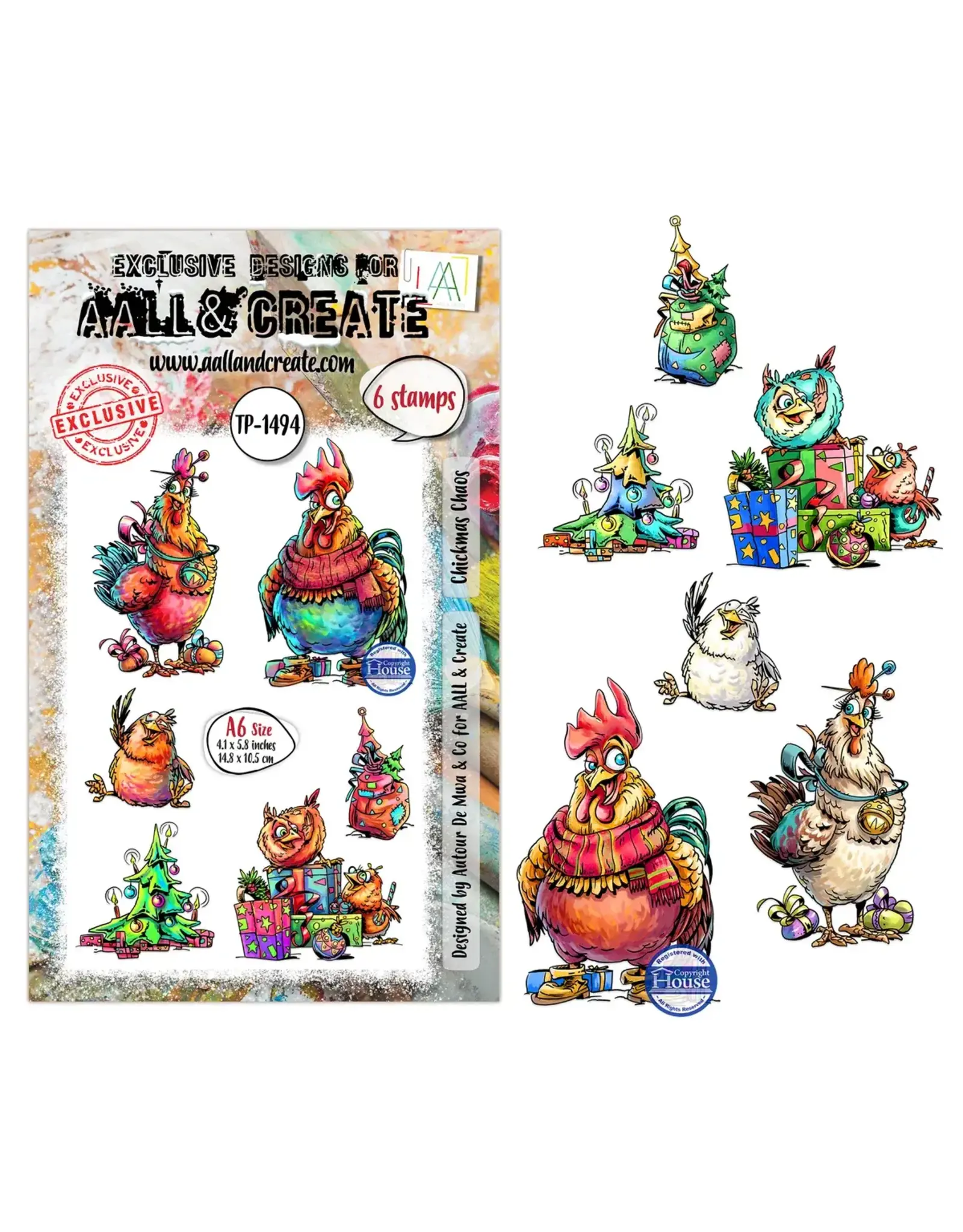 AALL & CREATE AALL & CREATE AUTOUR DE MWA #1494 CHICKMAS CHAOS A6 CLEAR STAMP SET