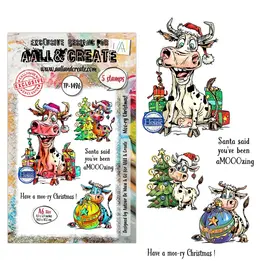 AALL & CREATE AALL & CREATE AUTOUR DE MWA #1496 MOO-RY CHRISTMAS! A6 CLEAR STAMP SET