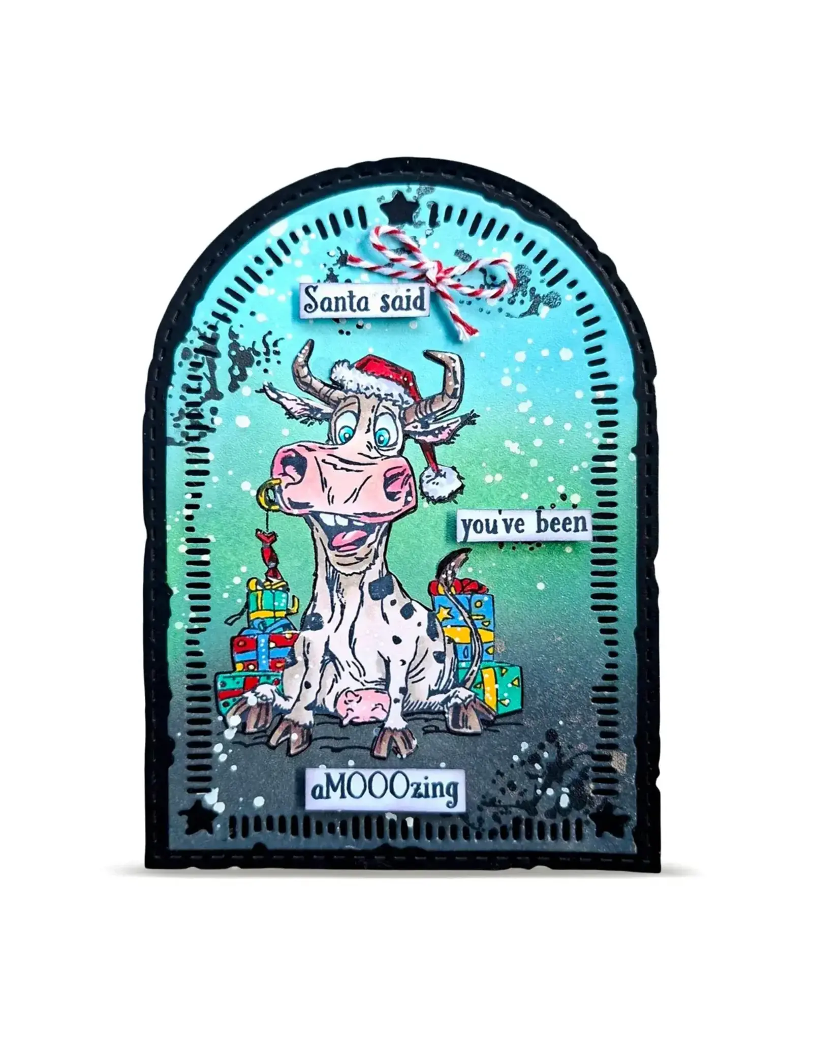AALL & CREATE AALL & CREATE AUTOUR DE MWA #1496 MOO-RY CHRISTMAS! A6 CLEAR STAMP SET