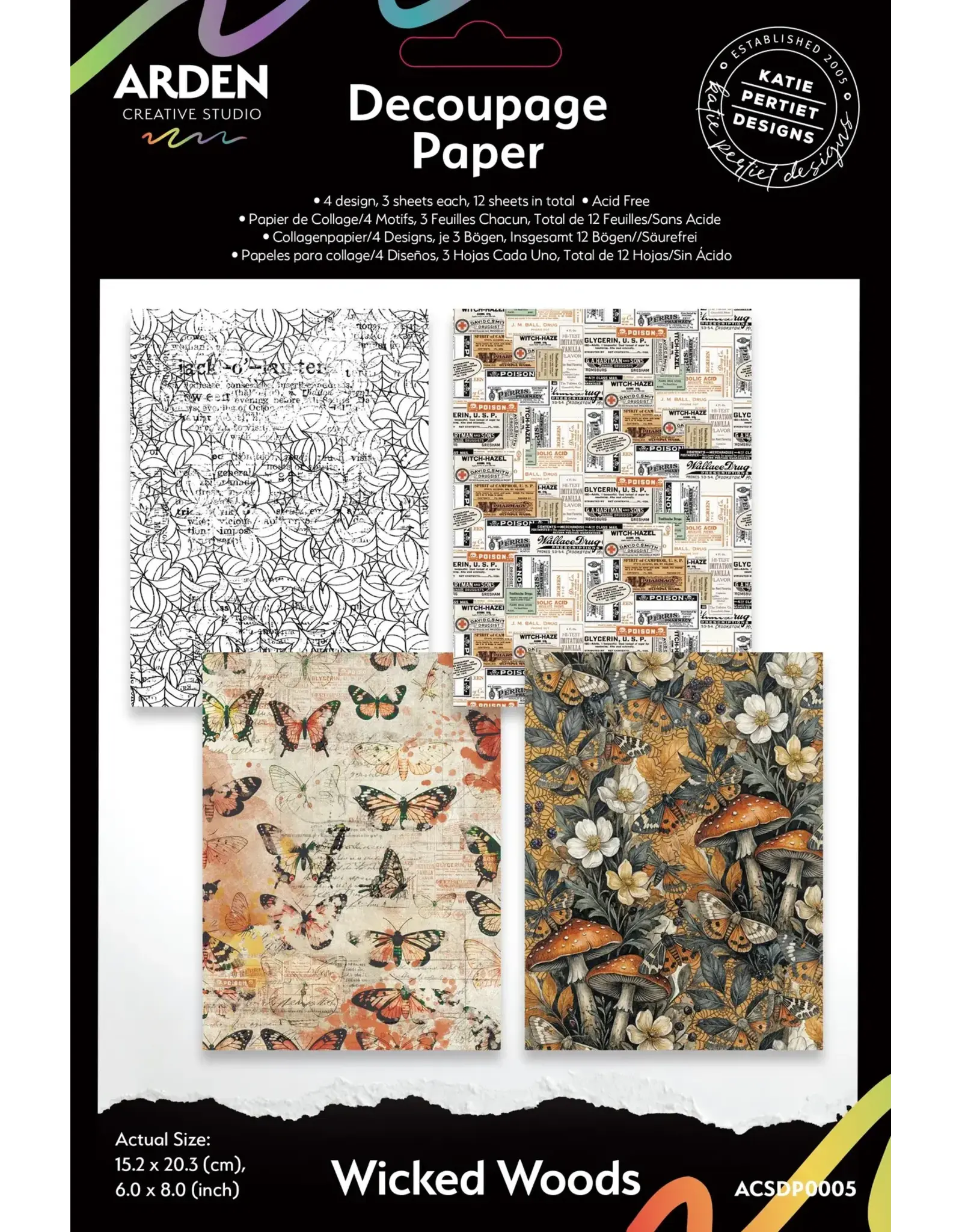 ARDEN CREATIVE STUDIO ARDEN CREATIVE STUDIO WICKED WOODS 6x8 DECOUPAGE PAPER