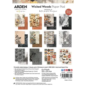 ARDEN CREATIVE STUDIO ARDEN CREATIVE STUDIO WICKED WOODS 6x8 PAPER PAD