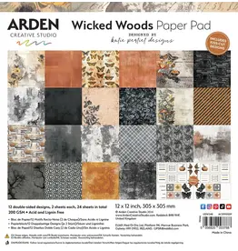ARDEN CREATIVE STUDIO ARDEN CREATIVE STUDIO WICKED WOODS 12x12 PAPER PAD 24 SHEETS