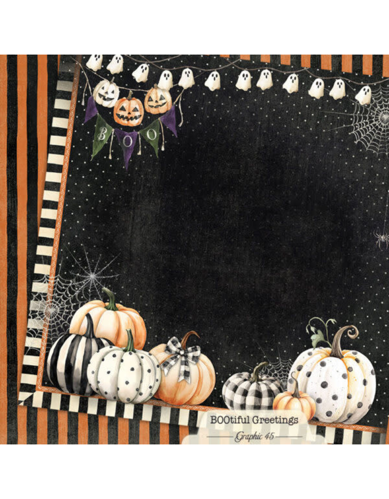 GRAPHIC 45 GRAPHIC 45 BOOTIFUL GREETINGS PUMPKIN LAYOUT 12x12 CARDSTOCK