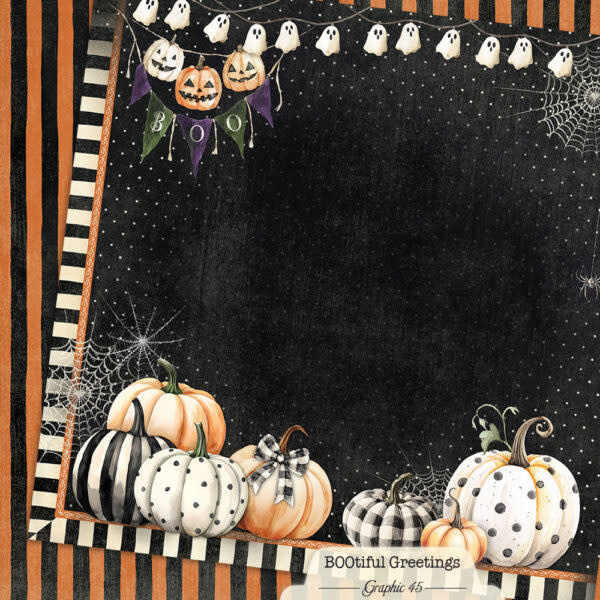 GRAPHIC 45 GRAPHIC 45 BOOTIFUL GREETINGS PUMPKIN LAYOUT 12x12 CARDSTOCK