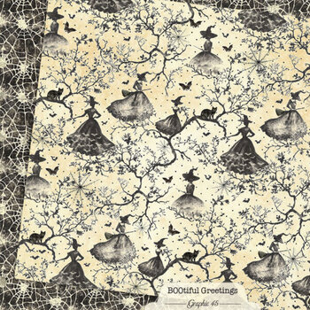 GRAPHIC 45 GRAPHIC 45 BOOTIFUL GREETINGS WITCHY SPIDERWEBS 12x12 CARDSTOCK