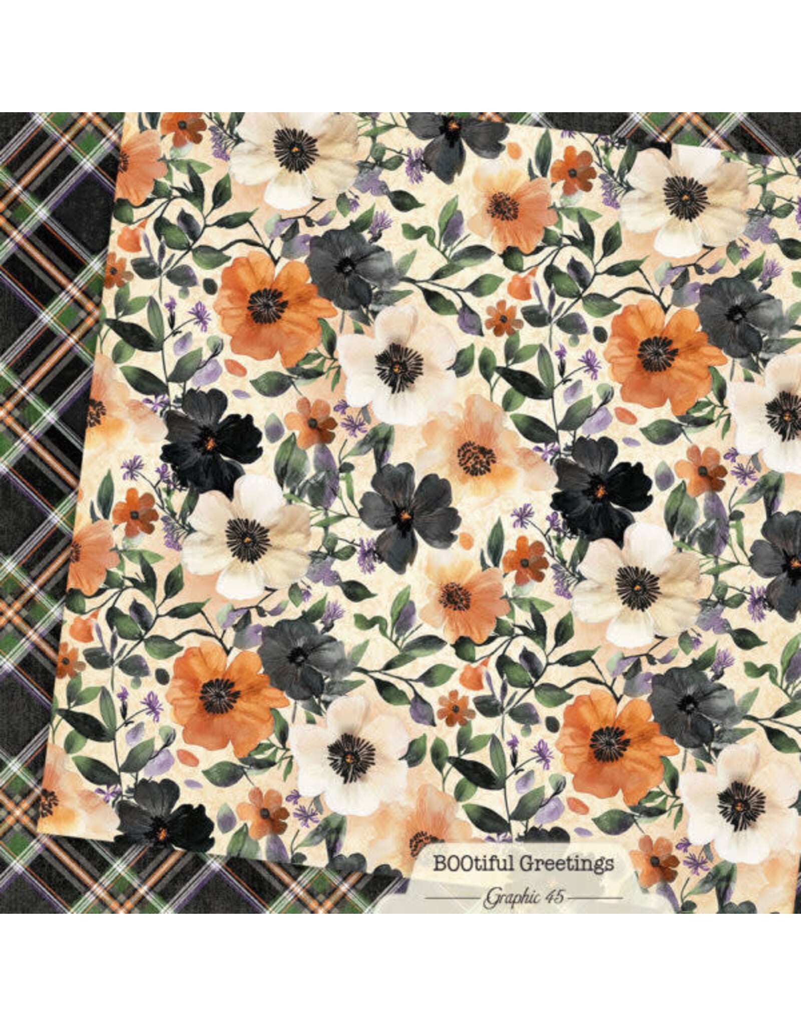 GRAPHIC 45 GRAPHIC 45 BOOTIFUL GREETINGS FLORAL & PLAID 12x12 CARDSTOCK