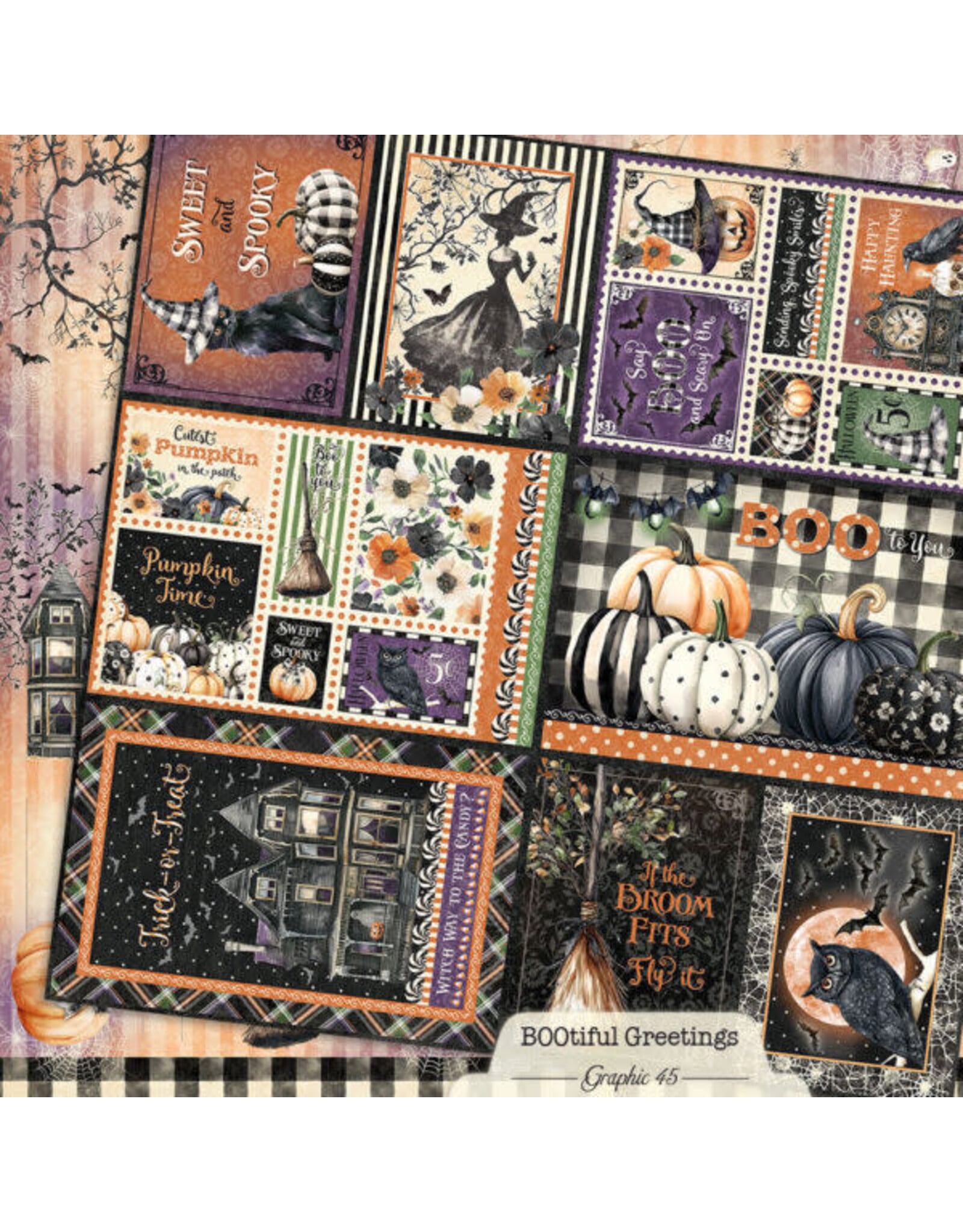 GRAPHIC 45 GRAPHIC 45 BOOTIFUL GREETINGS JOURNALING CUT-APART 12x12 CARDSTOCK