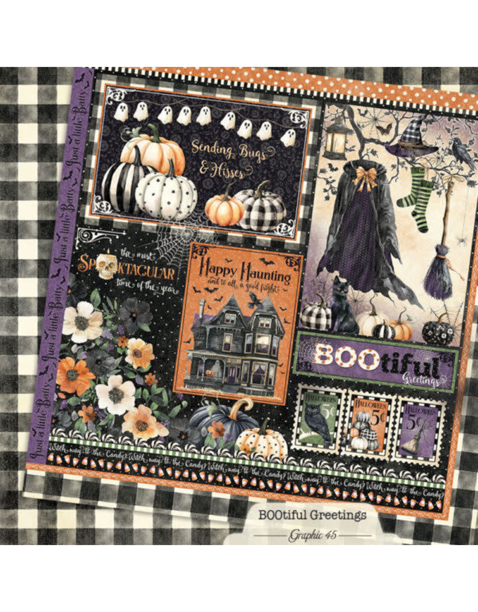 GRAPHIC 45 GRAPHIC 45 BOOTIFUL GREETINGS SIGNATURE CUT-APART 12x12 CARDSTOCK